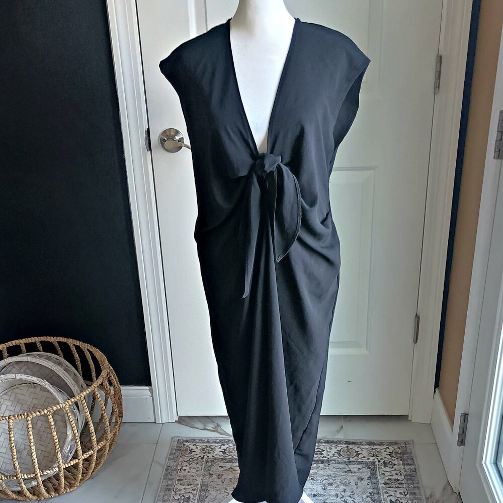 ZARA FLUID KNOTTED SLEEVELESS DRESS SZ L